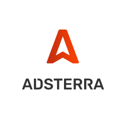 Adsterra logo and example of different ad formats offered by Adsterra.