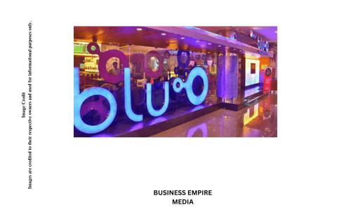 Logo of PVR bluO, an upscale bowling and entertainment center known for its vibrant ambiance and recreational activities